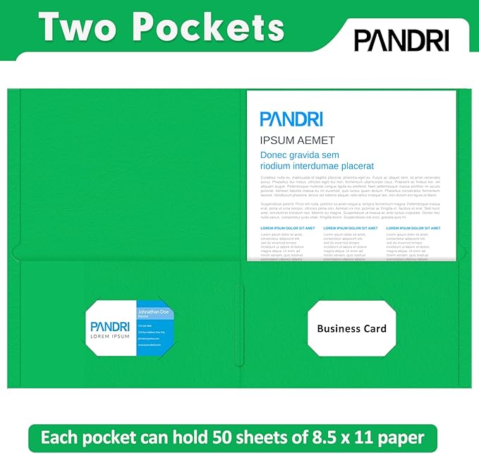Two Pocket Folders, PANDRI 75 Pack 2 Pocket Folders, Letter Size Paper File - Image 5