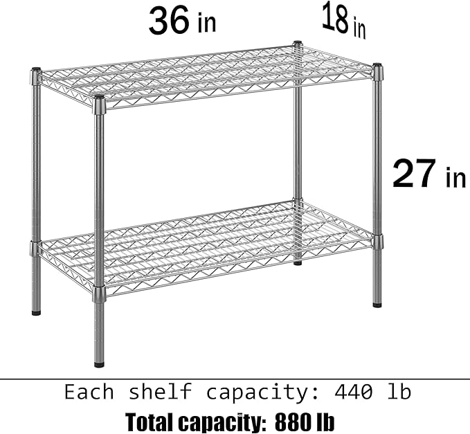 Regal Altair 18" Deep x 36" Wide x 27" Height Wire Shelving Kit | 2-Tier | NSF - Image 3