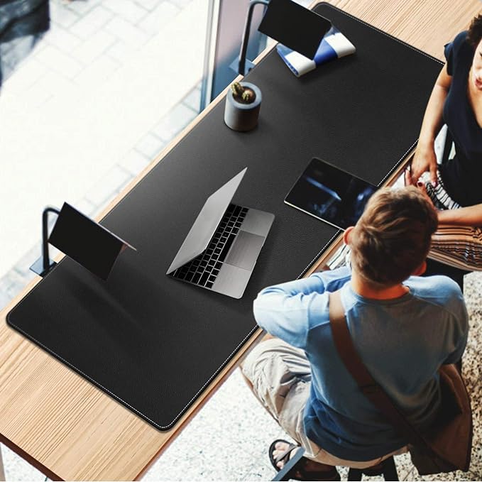 CENNBIE 59" x 27.5" Large Leather Desk Mat, Extended Mega Size Mouse Pad - Image 3