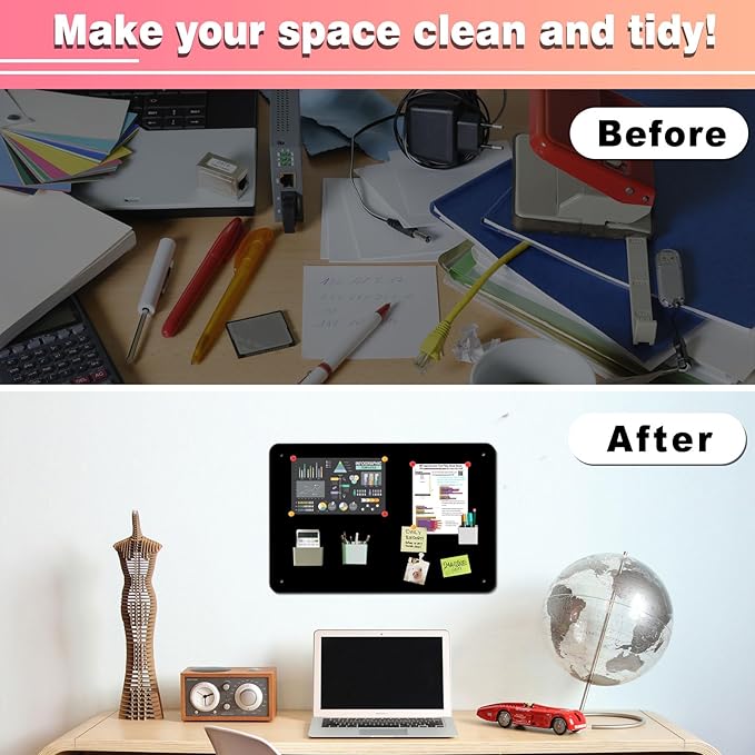 4 Pack Black Magnetic Board, 17.5" x 11.4" Magnet Bulletin Board to Display - Image 5
