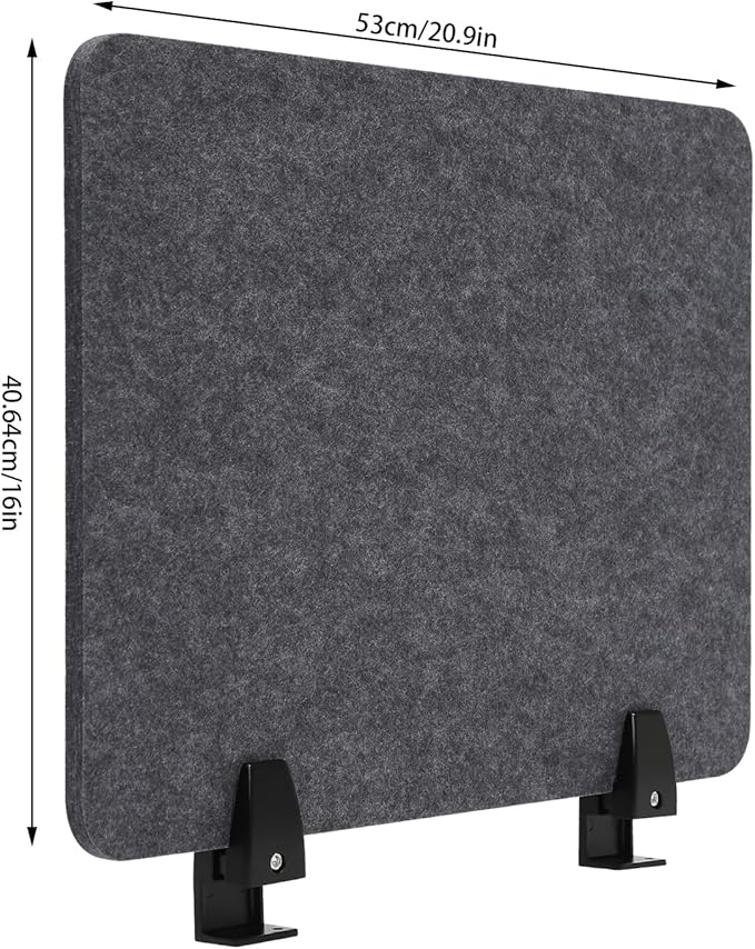 ReFocus Raw Clamp-On Acoustic Desk Divider Mounted Privacy Panel Set – Reduce - Image 2