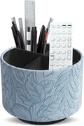 Hennaja Round Leather Art Supply Organizer, Remote Control Holder, 360 Degree by Hennaja