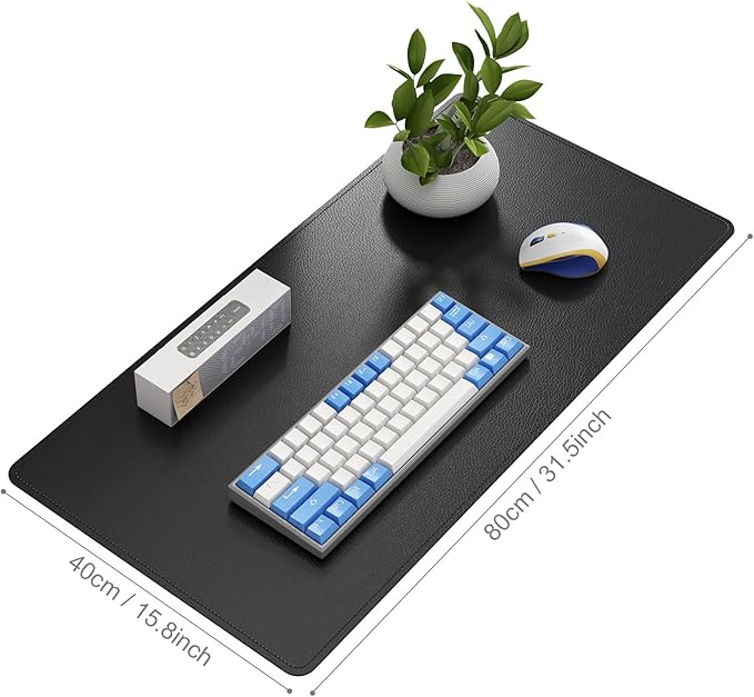 DAWNTREES Desk Mat Protector, PU Leather Desk Pad, Non Slip, Large Mouse Pad - Image 2