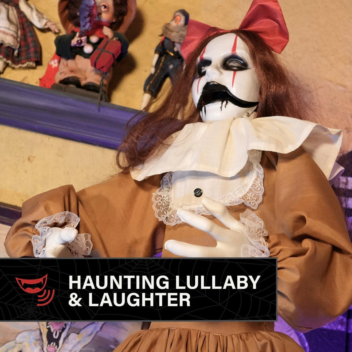 Haunted Hill Farm 5.4-Ft. Pop-Up Creepy Lady Halloween Animatronic