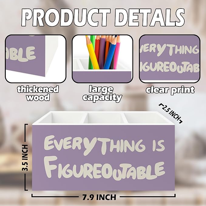 XPH Purple Inspirational Pen Pencil Holder Organizer - Image 7