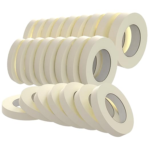 SWRT Masking Tape 1 inch x 55 Yards x 24 Rolls, Adhesive Painting Tape Bulk by SWRT