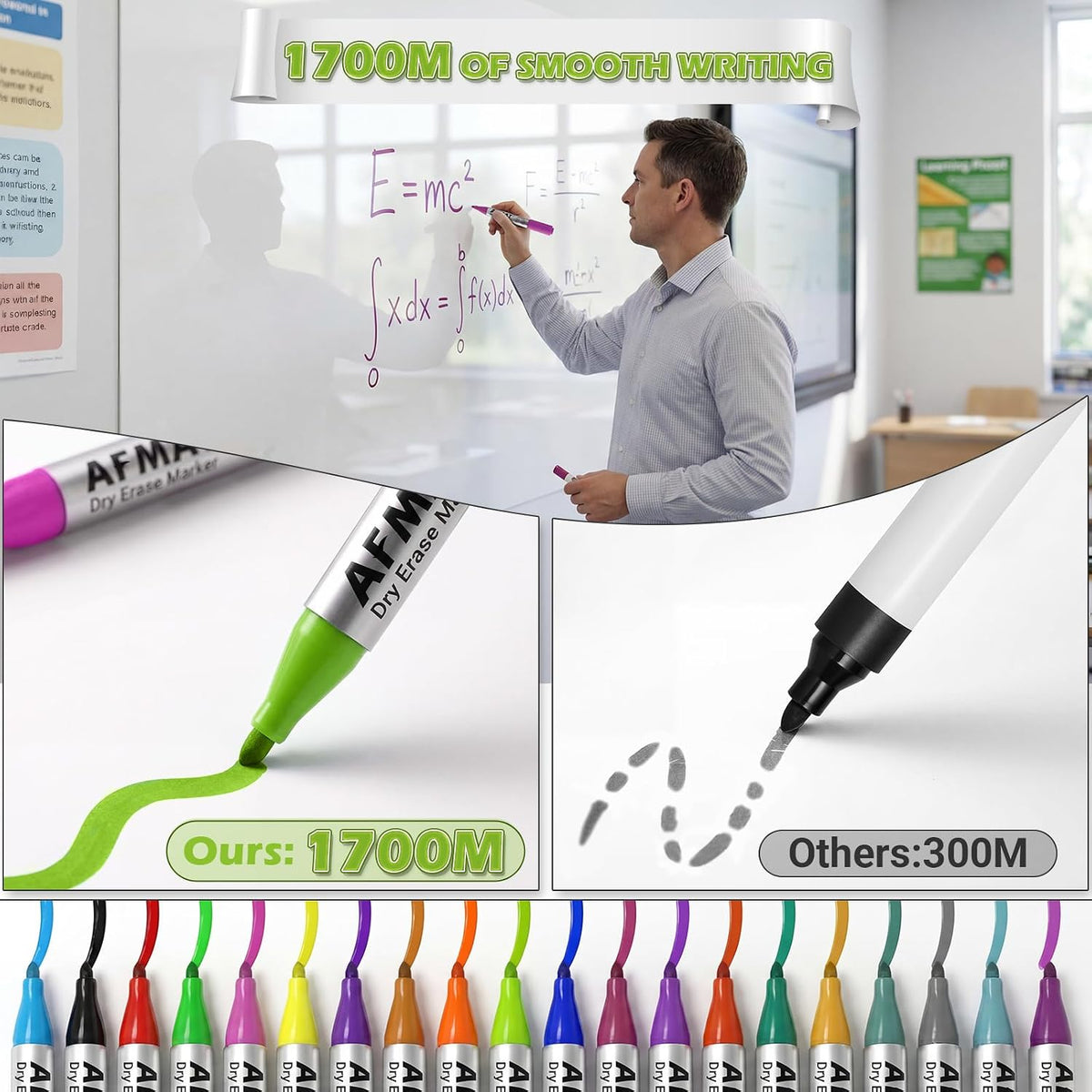 AFMAT Whiteboard Sticker for Wall, 4x8ft White Board Paper, Super Sticky Dry ...