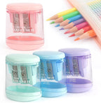 4 Pack Pencil Sharpeners Manual Dual Holes Compact Colored Handheld Pencil by Tamaki