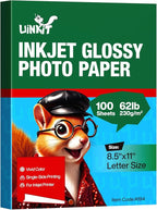 Uinkit 100 Sheets Thick Inkjet Glossy Photo Paper Picture 8.5x11 62lb 230g by UinkitHandicraftsandConservationSpecialist