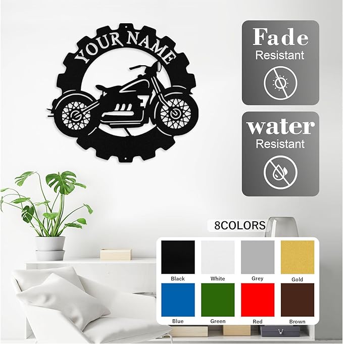 Custom Dirt Bike Metal Signs Personalized Motorcycle Name Sign Custom Garage - Image 4