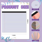Lincia 12 Pcs 11" x 9.5" Legal Pads College Ruled Notepad Landscape Notebook - Image 2