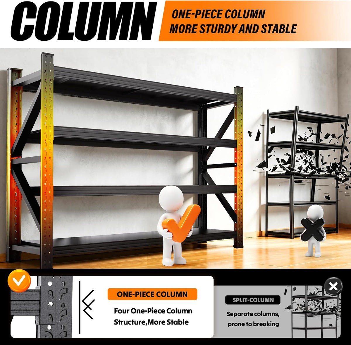 59"w garage shelving heavy duty metal storage shelves on a desk or shelf