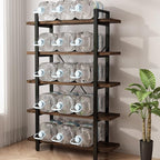 5-Tier Industrial Style Solid Wood Bookcase and Book Shelves, Rustic Wood and - Image 4