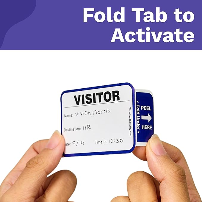 Threshold Tab-Expiring Visitor Badge Sign-in Book | Name Tag Stickers | Hospital - Image 4