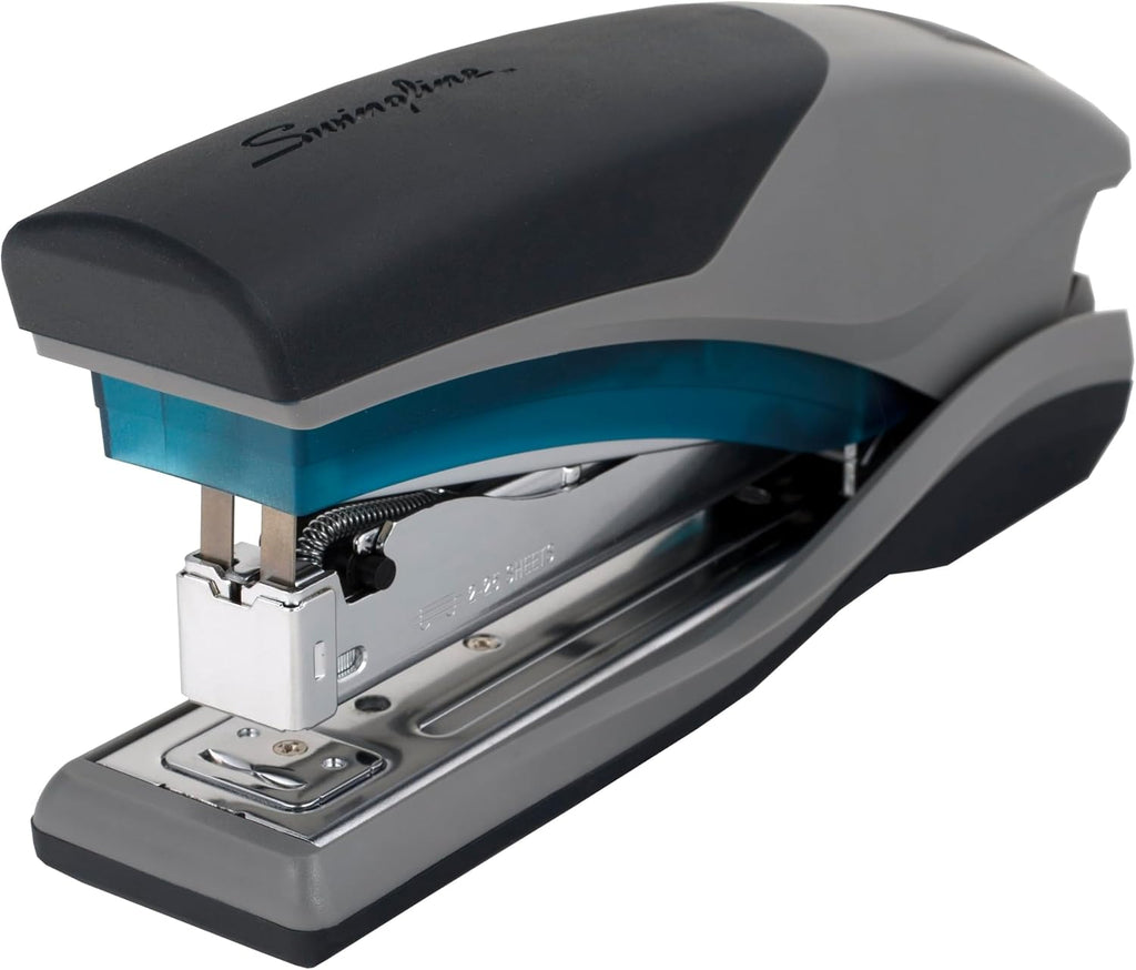 Swingline Stapler, 25 Sheet Capacity, Optima 25, Jam Free, Reduced Effort, Soft Grip, Blue and Gray (66404) (Pack of 6)