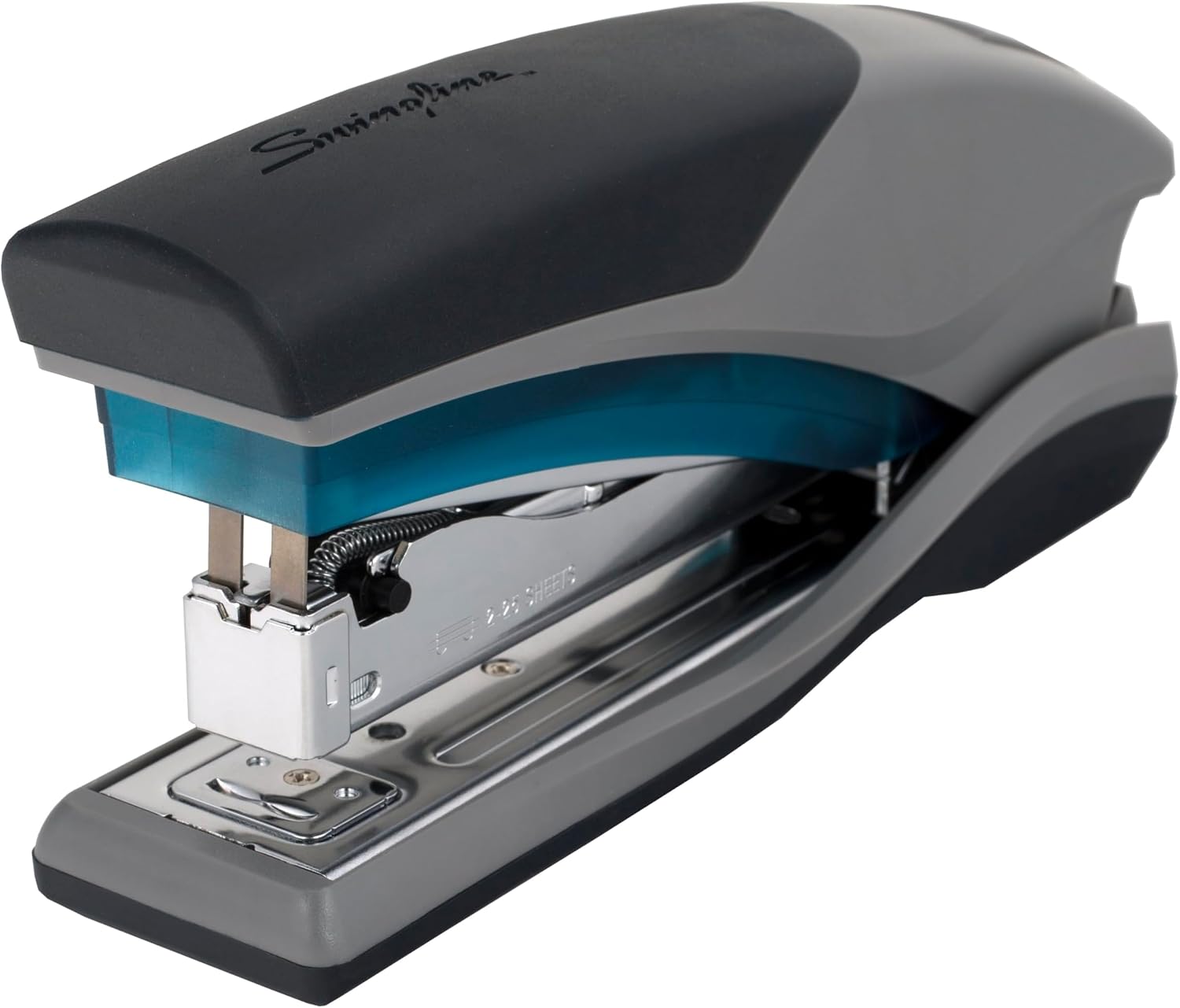 Swingline Stapler, 25 Sheet Capacity, Optima 25, Jam Free, Reduced Effort, Soft Grip, Blue and Gray (66404) (Pack of 6)