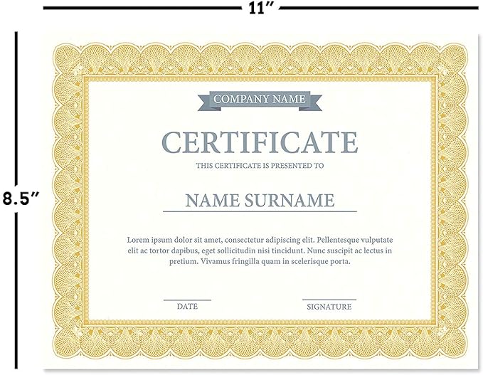Elite Gold & White Parchment Certificate Papers - Image 2