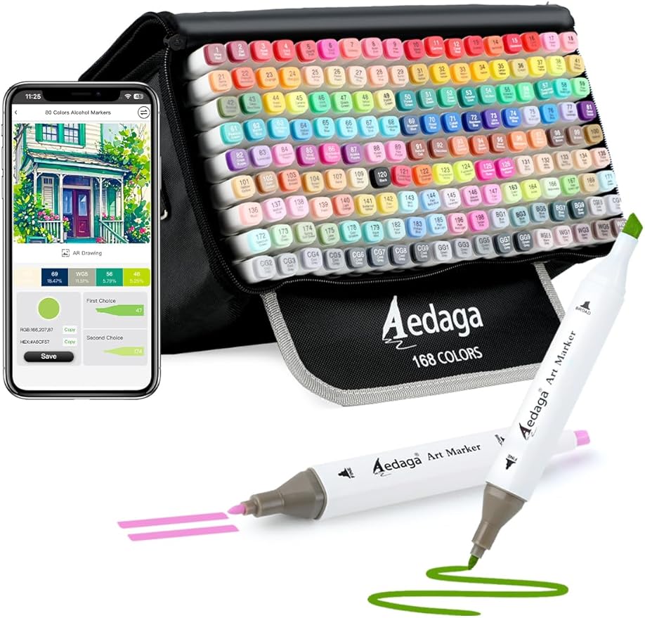 AEDAGA 168 Colors Alcohol Markers by AEDAGA