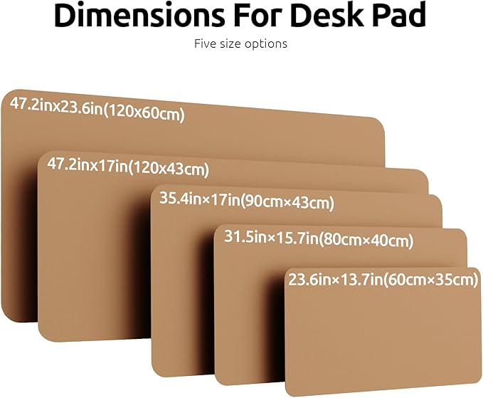 YSAGi Leather Desk Protector, Office Mat, Large Mouse Mat, Non-Slip PU Leather - Image 4