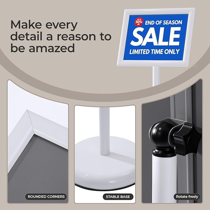 YIYO sign stand，floor sign holder poster stand heavy duty pedestal signage stand - Image 2