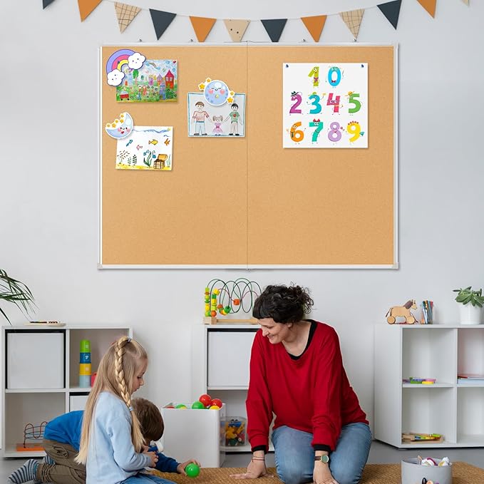 AMUSIGHT Double-Sided Large Cork Board, Vision Board Pin Board Corkboards - Image 6