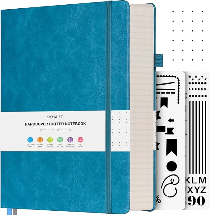 OFFIGIFT Dotted Journal Notebook, B5 Hardcover Bullet Notebook, 312 Numbered by OFFIGIFT