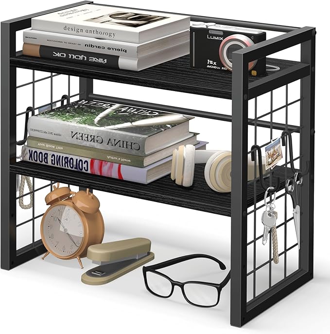 ELITEROO Desk Shelf Organizer, 2 Tier Desktop Bookshelf by ELITEROO