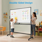 VOWNER Double-Sided Magnetic Whiteboard, Reversible Rolling White Board - Image 4