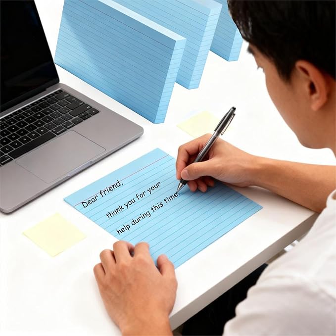 JINMIKEJI Blue Ruled Index Cards 5x7 Inch - Image 5