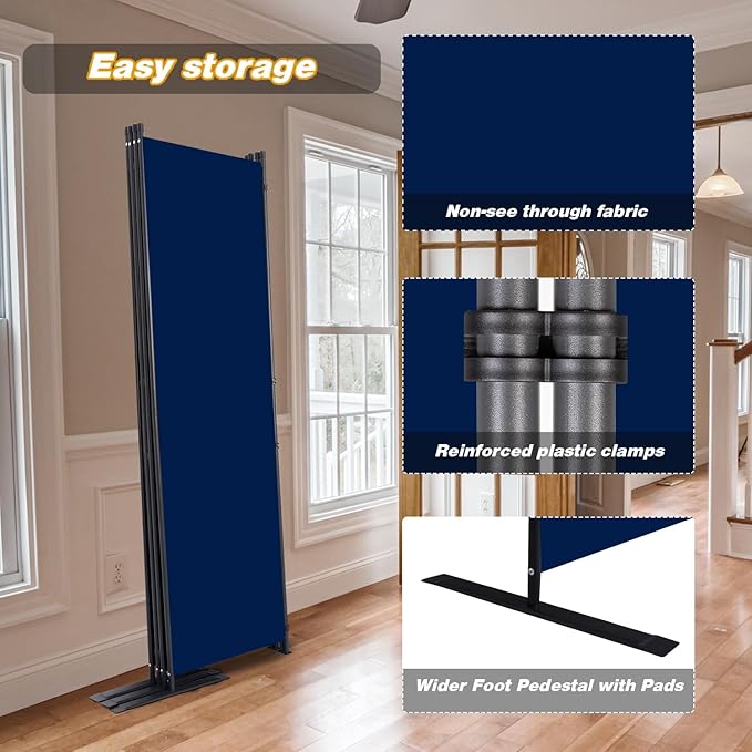 CHOSENM Room Divider, 4 Panel Folding Privacy Screens - Image 4