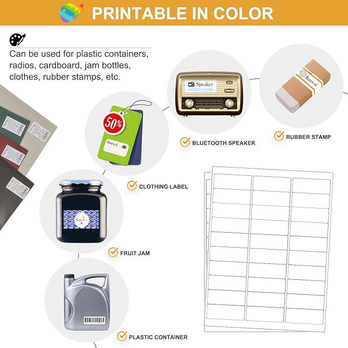 1" x 2-5/8" Address Labels 1500 Labels Sticker Paper - Image 5