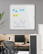 Mifuro 38"x38" Enclosed Bulletin Board, Lockable Weather-Resistant Aluminum - Image 2