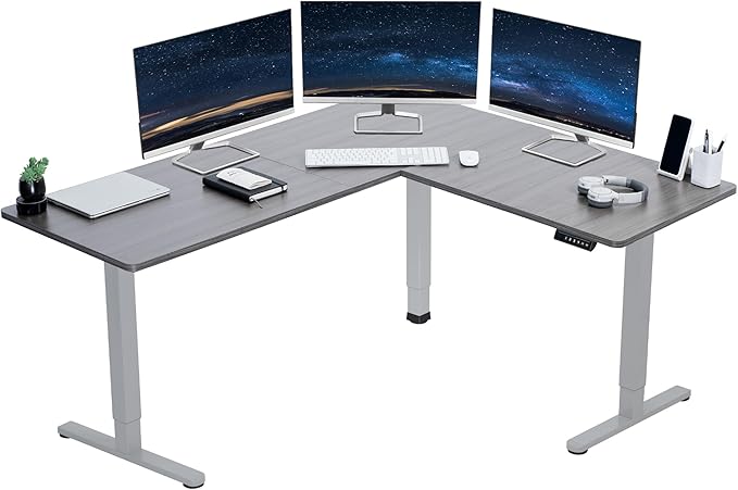 VIVO Electric Corner 63 x 55 inch L-Shaped Standing Desk, Memory Height by VIVO