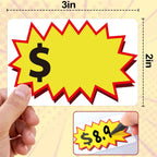 300 Pcs Garage Sale Stickers, (2"x3") Removable Adhesive Yard Sale Price tag Stickers with Space to Write Pricing, Rummage Sale Price Labels for Retail, Flea Market, Annual Community Sales