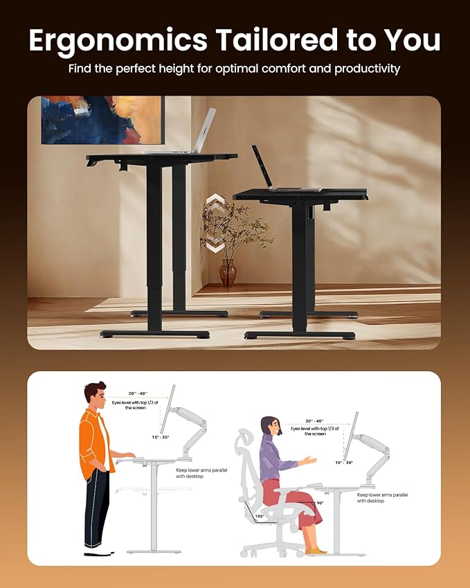 ErGear Height Adjustable Electric Standing Desk, 47.2 x 23.6 Inches Sit Stand - Image 7