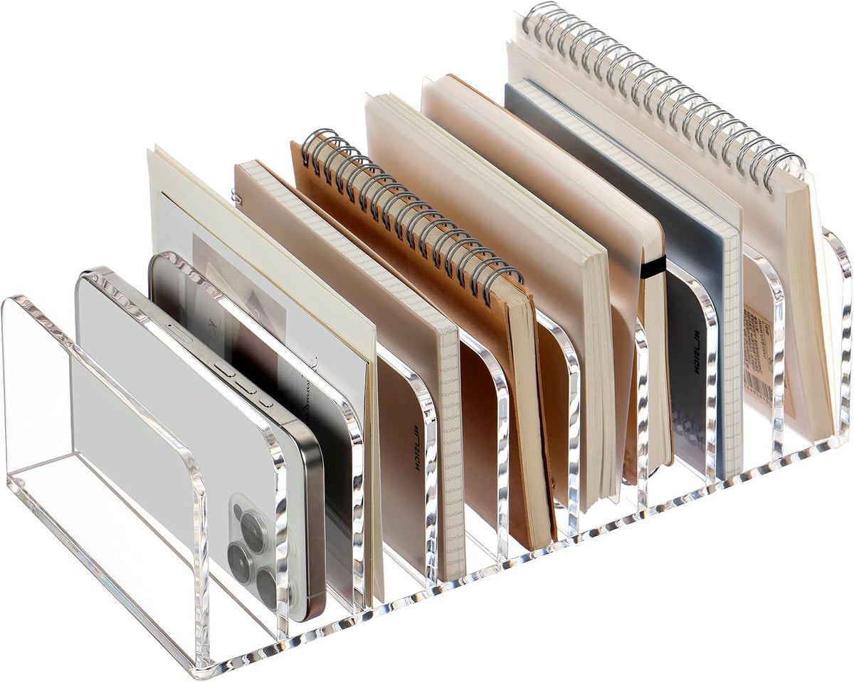 SANRUI Clear Desk Mail Organizer, 9 Slot Acrylic Office Document Sorter