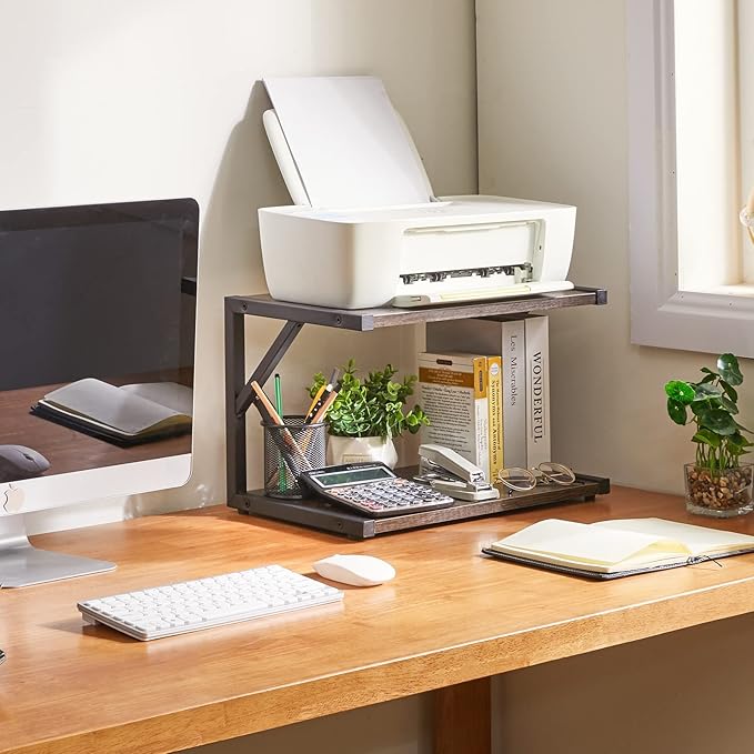 IBUYKE 2-Tier Desktop Printer Stand Holder, Book Shelf Printer Shelf - Image 7