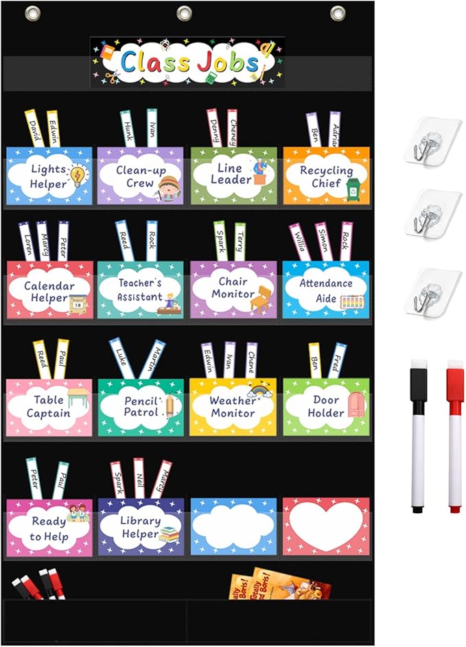 REGELETO Class Jobs Pocket Chart by REGELETO