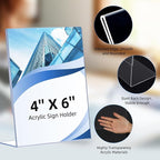 6 Pack Slanted Back Acrylic Sign Holders 4x6 - Image 5