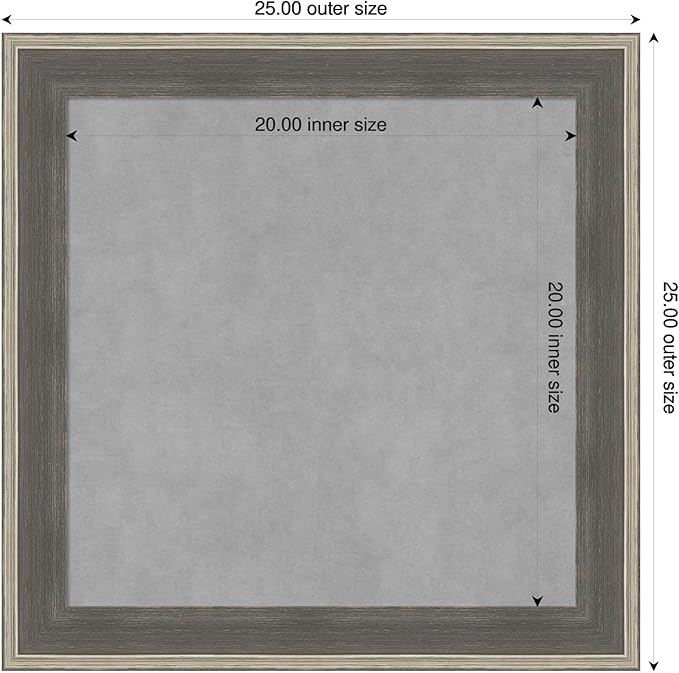 Amanti Art Grey Framed Magnetic Board 25x25 Medium Vision Board - Image 2