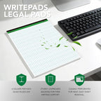 KAISA Graph Paper Legal Pads Writing Pads Recycled Paper 8.5"x11.75" Quad Ruled - Image 3