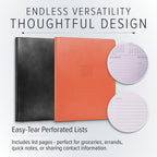 Gallery Leather Family Planner 2027 Acadia Hydrangea | for moms, Elegantly Bound Calendar Planner and Notebook with Stylish White Page Edges, 18 Months - 9x7"