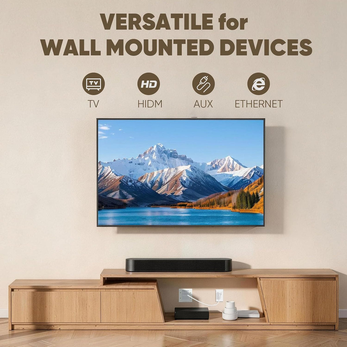 in Wall Cable Management Kit with Brush Wall Plate TV Cable Hider Wall Kit-UL...