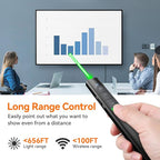 Wireless Presentation Clicker PowerPoint Presenter Remote: Rechargeable Green - Image 2