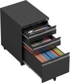 LONGLINK 3 Drawer Mobile File Cabinet by MetalStorageCabinet