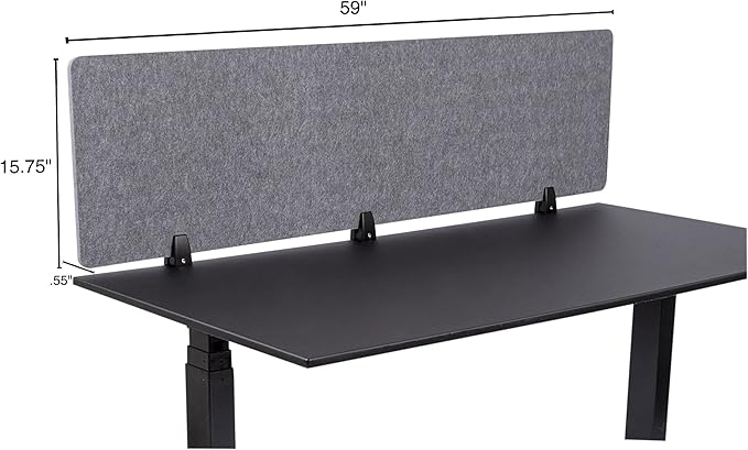 Stand Up Desk Store ReFocus Raw Clamp-On Acoustic Desk Divider Mounted Privacy - Image 7