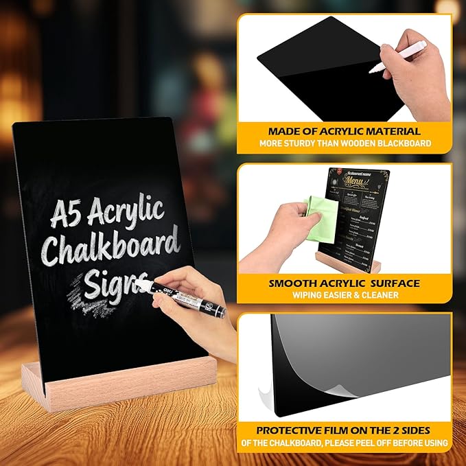 Pintuson 4 Pack Mini Chalkboard Signs - Image 3