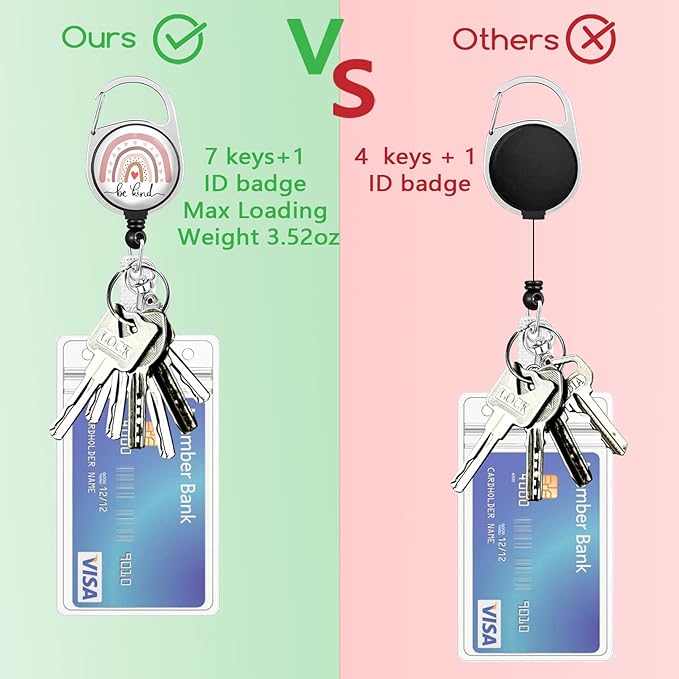 Be Kind Lanyards for Id Badges, Cute Rainbow Badge Reel Heavy Duty - Image 6