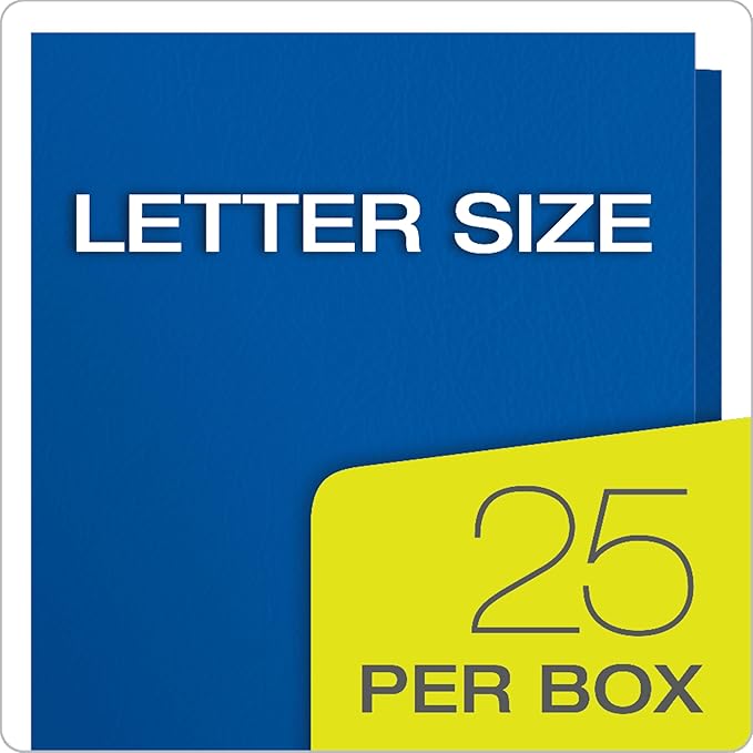 Oxford Twin-Pocket Folders, Textured Paper, Letter Size, Royal Blue, Holds 100 - Image 6