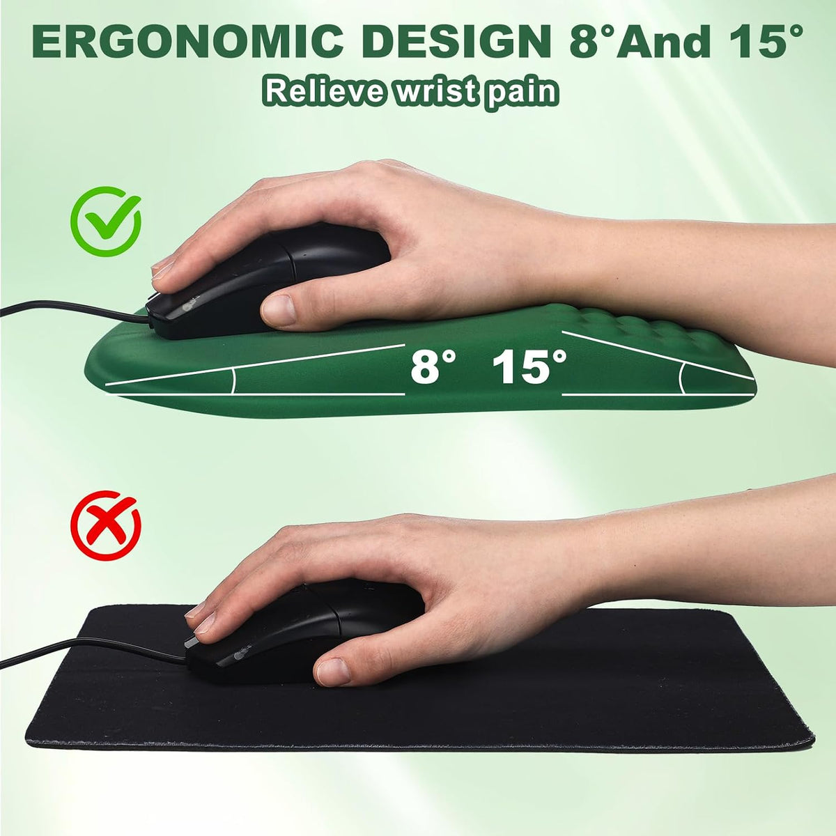 Photect Keyboard Stand with Wrist Rest Ergonomic Green Mouse Pad and Keyboard...